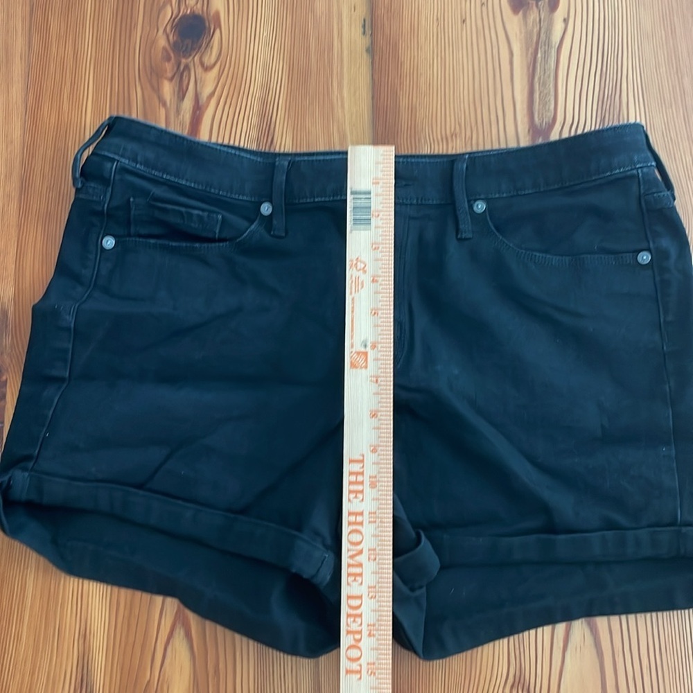 🖤 Massimo High Rise Midi Denim Shorts - Black - Sz 14 - Picture 4 of 5